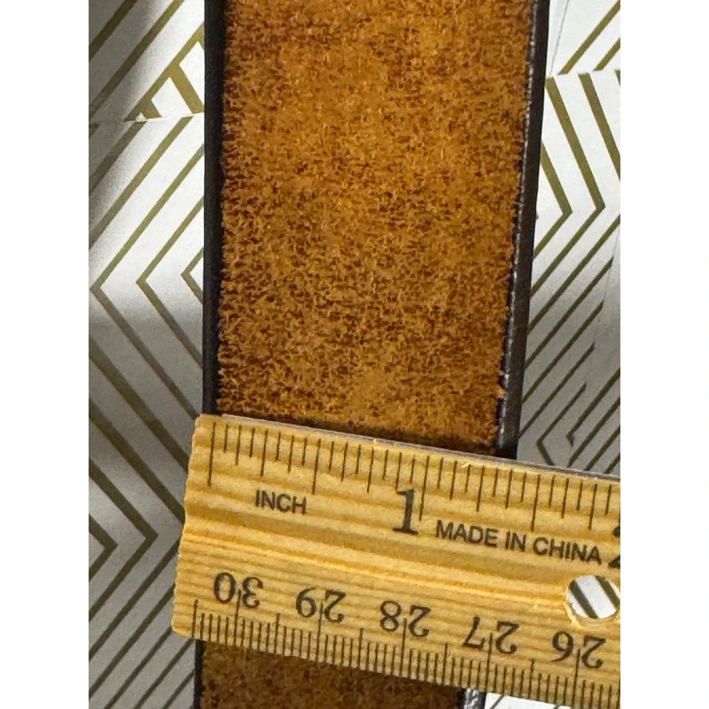 WGGH Full Grain Leather Belt 40 Inches Brown Mens Silver Buckle Work Casual‎